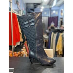 Tall Buckle Quilted Boots